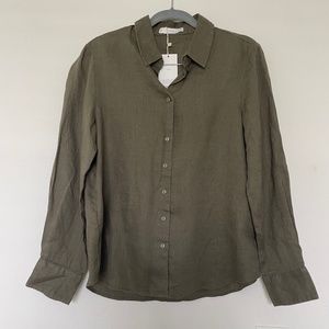 Olive mango linen shirt
